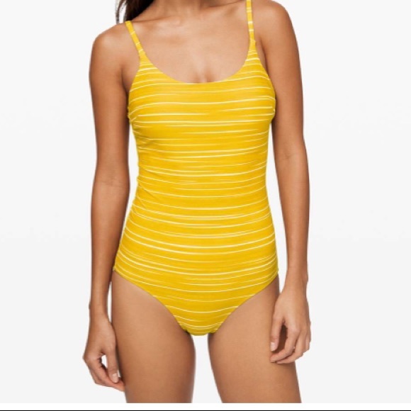 Lululemon Salt-Laced One-Piece Yellow White - Picture 8 of 9